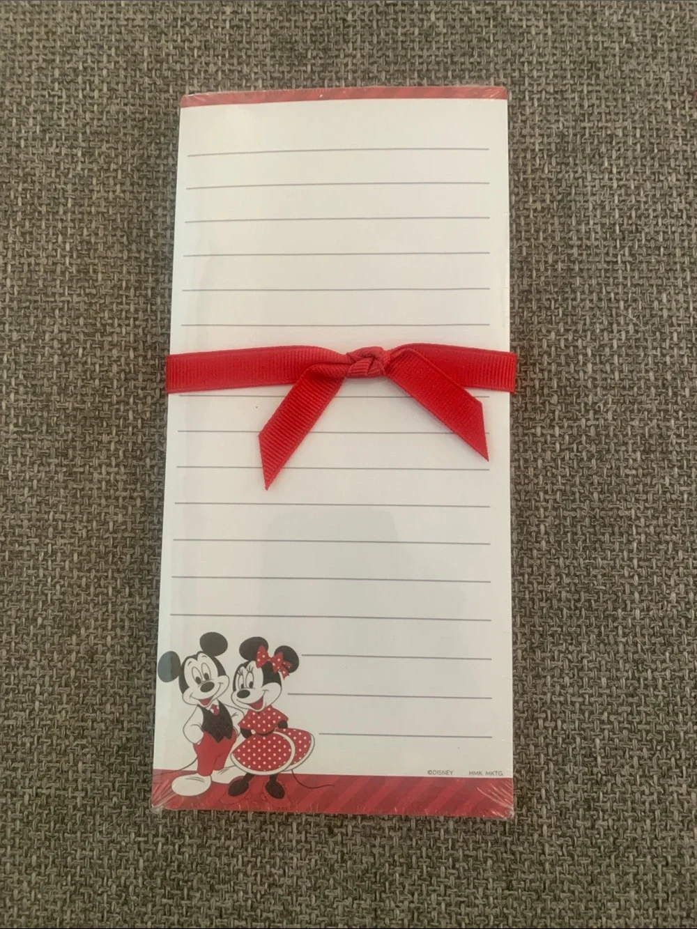 Hallmark Disney Mickey & Minnie Red and White Lined Notepad with Hanging Magnet